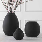 Hearth Matte Black Vases - Set of 3 by Uttermost