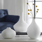 Apothecary Satin Vases in White - Set of 3 by Uttermost