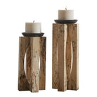 Ilva Wood Candleholders - Set of 2 by Uttermost