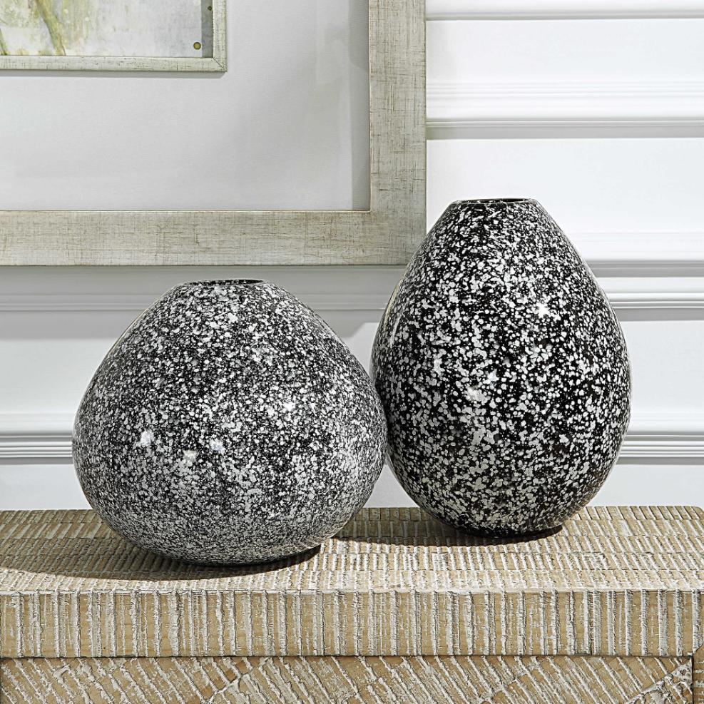 Cosmic Black & White Vases - Set of 2 by Uttermost