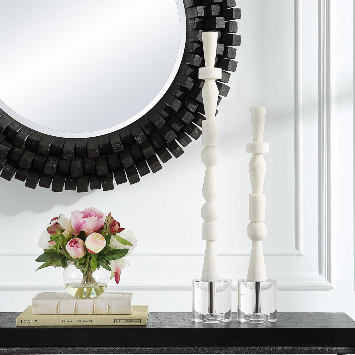 Norte White Stone Sculptures - Set of 2 by Uttermost