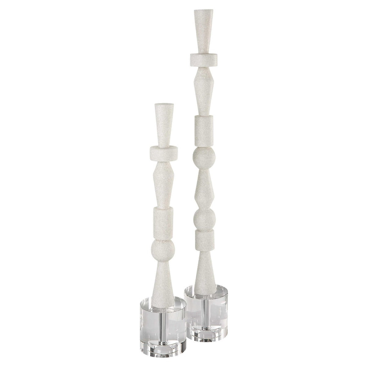 Norte White Stone Sculptures - Set of 2 by Uttermost
