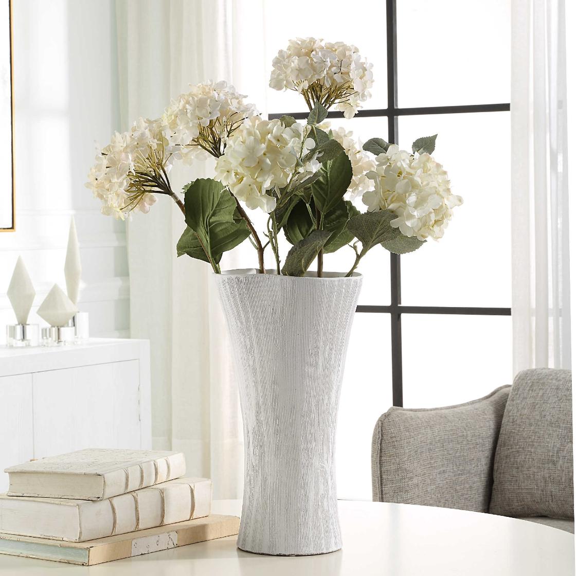 Floreana Tall White Vase by Uttermost