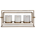 Wenman Gold Triple Candleholder by Uttermost
