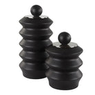 Accordion Black Wood Containers - Set of 2 by Uttermost