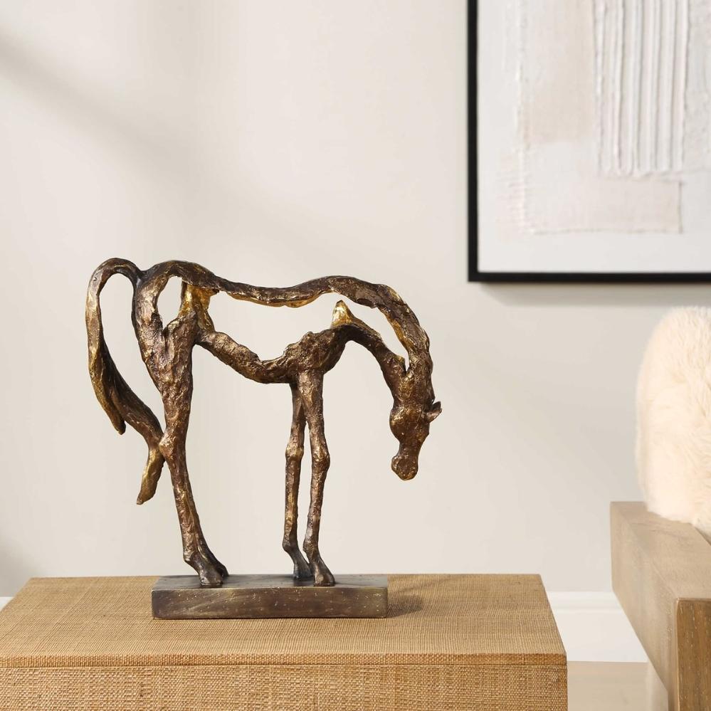 Openly Grazing Horse Sculpture by Uttermost