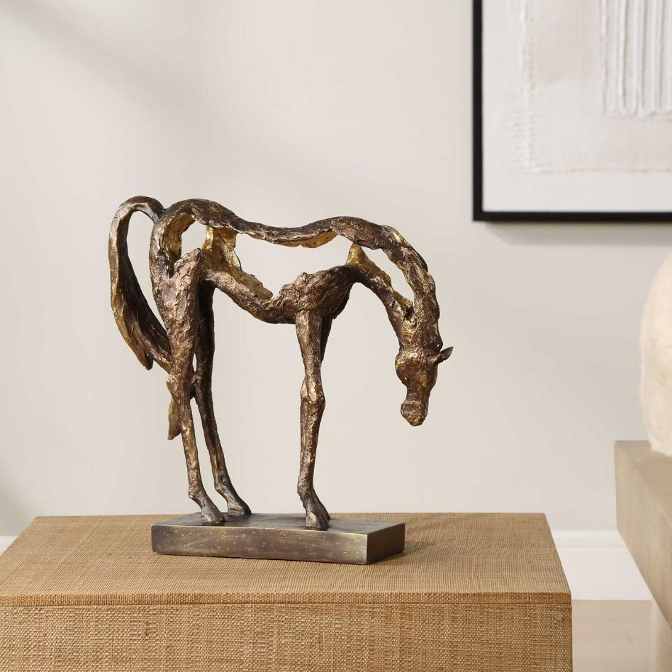 Openly Grazing Horse Sculpture by Uttermost