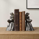 Daydreaming Frogs Aged Silver Bookends - Set of 2 by Uttermost