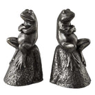 Daydreaming Frogs Aged Silver Bookends - Set of 2 by Uttermost
