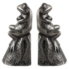 Daydreaming Frogs Aged Silver Bookends - Set of 2 by Uttermost