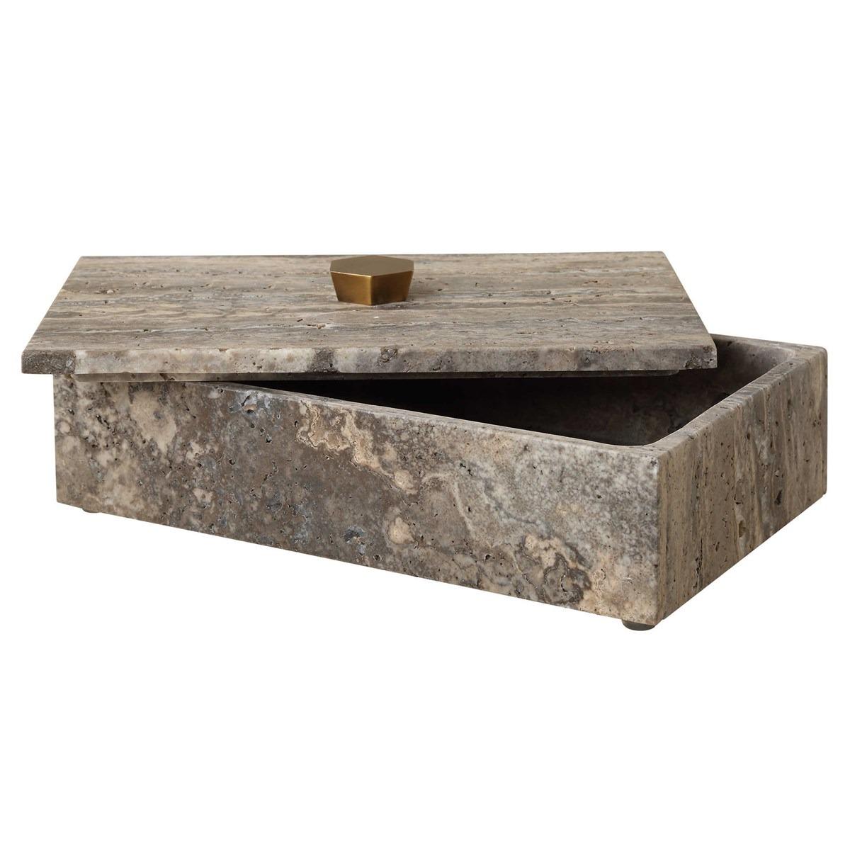 Griseus Travertine Stone Box by Uttermost