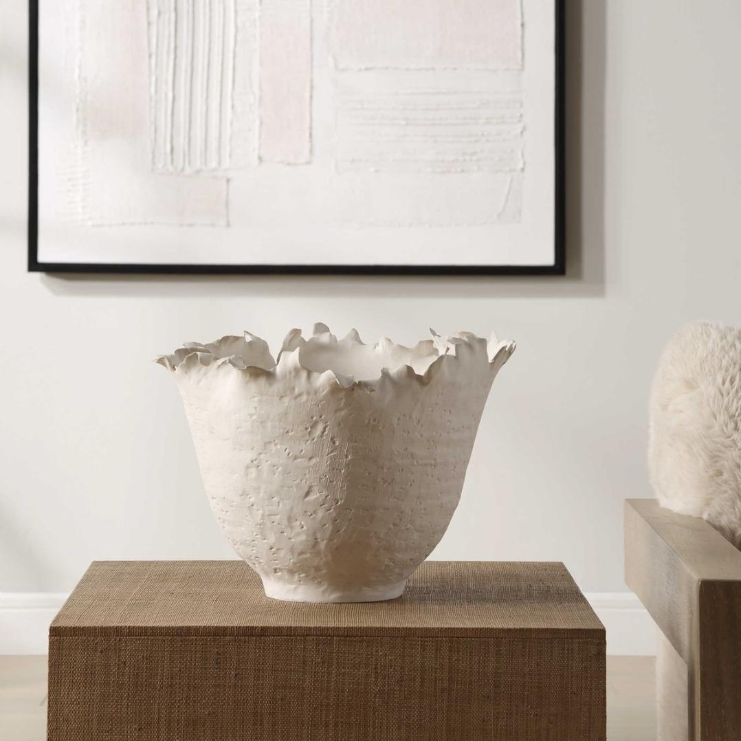 Blossom Tall Off-White Bowl by Uttermost