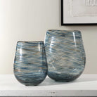 Aurora Swirl Glass Vases - Set of 2 by Uttermost