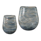 Aurora Swirl Glass Vases - Set of 2 by Uttermost