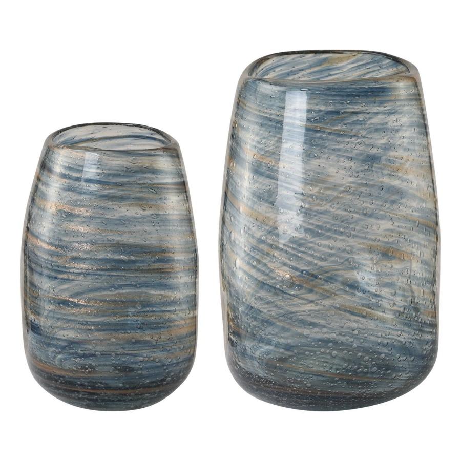 Aurora Swirl Glass Vases - Set of 2 by Uttermost