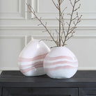Blush Swirl Glass Vases - Set of 2 by Uttermost