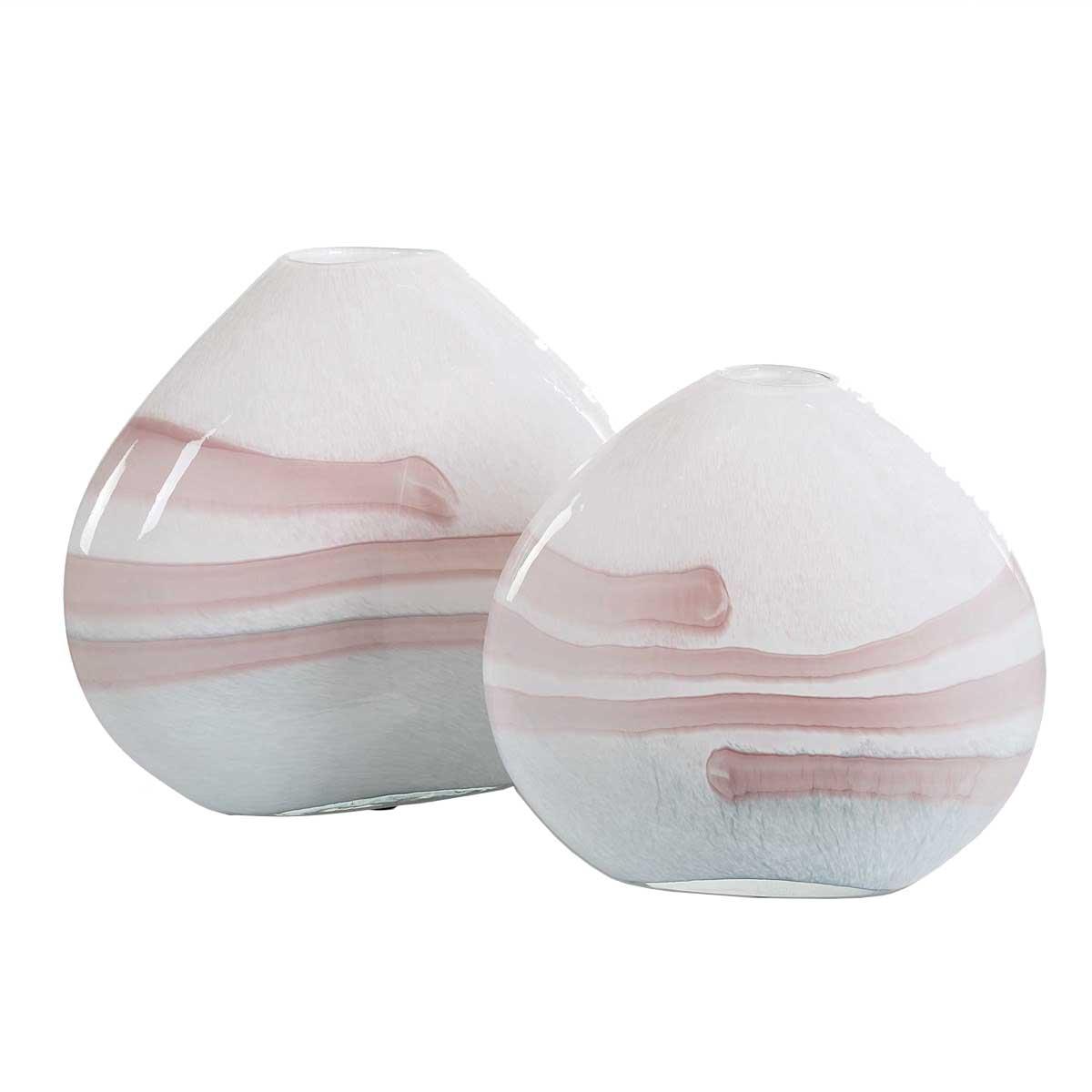 Blush Swirl Glass Vases - Set of 2 by Uttermost