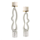 Feamelo Ivory Stone Candleholders - Set of 2 by Uttermost