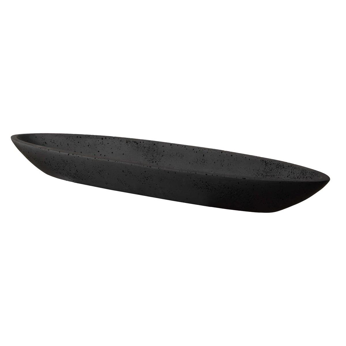 Vessel Cast Black Canoe Bowl by Uttermost