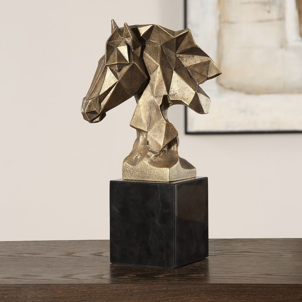 Chiseled Horse Bust Sculpture by Uttermost