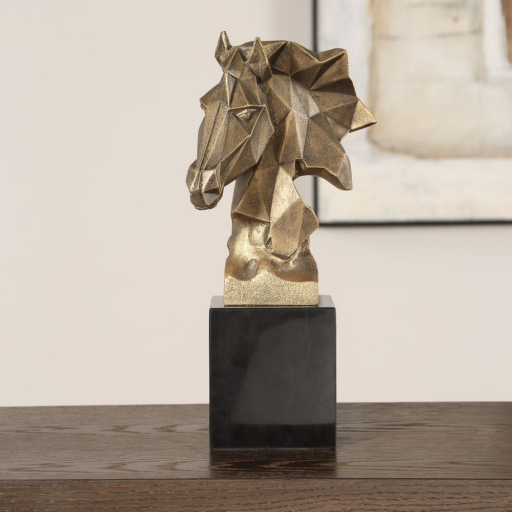 Chiseled Horse Bust Sculpture by Uttermost