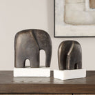 Timeless Tusk Elephant Sculptures in Bronze - Set of 2 by Uttermost