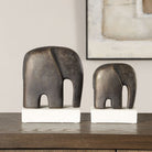 Timeless Tusk Elephant Sculptures in Bronze - Set of 2 by Uttermost