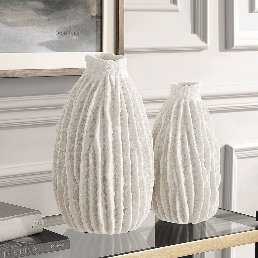 Ivory Ridge Vases Set of 2 by Uttermost