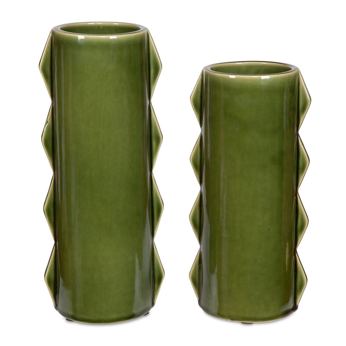 Meander Indoor-Outdoor Green Vases - Set of 2 by Uttermost