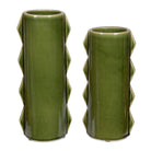 Meander Indoor-Outdoor Green Vases - Set of 2 by Uttermost
