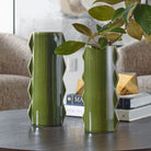 Meander Indoor-Outdoor Green Vases - Set of 2 by Uttermost