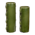 Meander Indoor-Outdoor Green Vases - Set of 2 by Uttermost