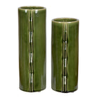 Meander Indoor-Outdoor Green Vases - Set of 2 by Uttermost