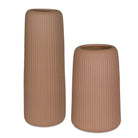 Ridge Indoor-Outdoor Light Brown Vases - Set of 2 by Uttermost