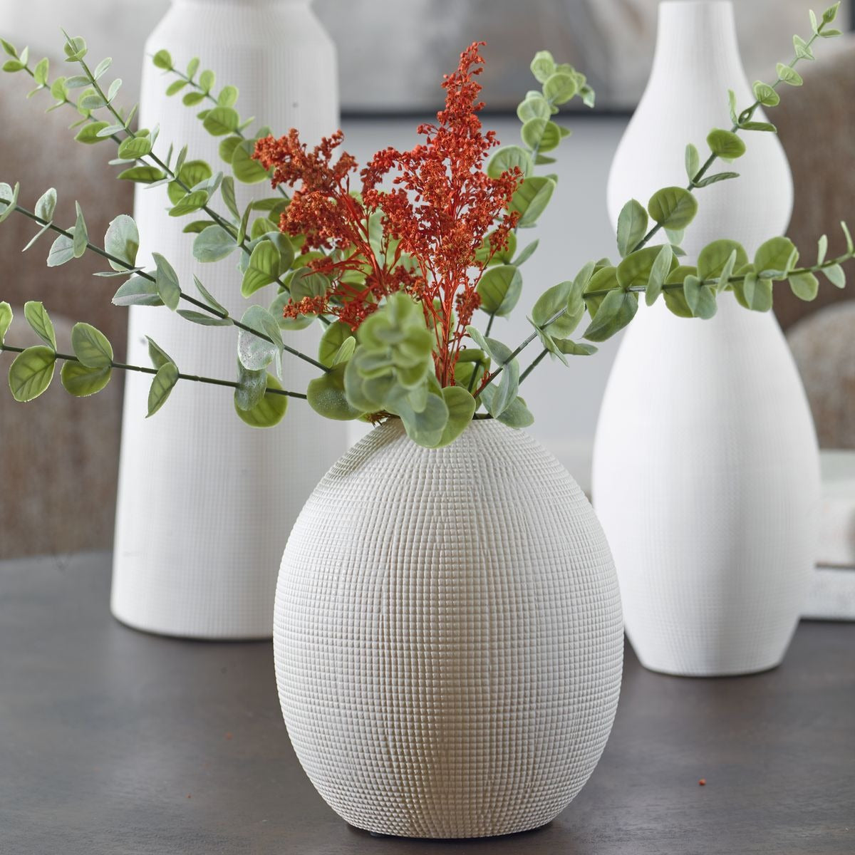 Forma White Indoor-Outdoor Ceramic Vases - Set of 3 by Uttermost