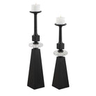 Ebon Glow Candleholders Set of 2 by Uttermost