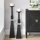Ebon Glow Candleholders Set of 2 by Uttermost