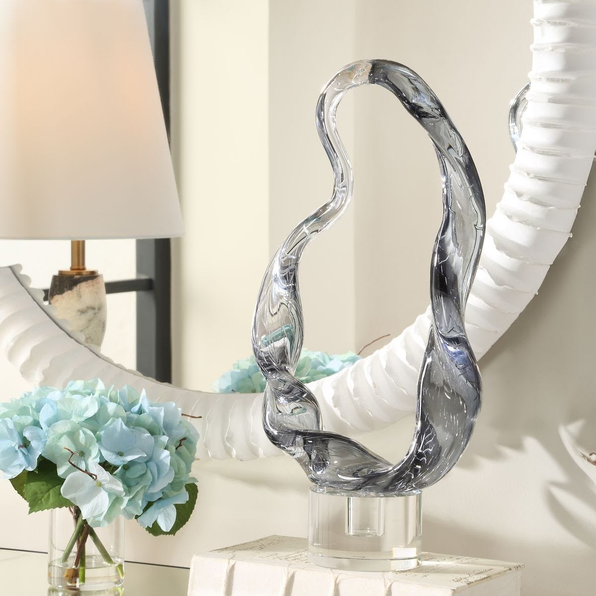 Luminous Twist Glass Sculpture by Uttermost