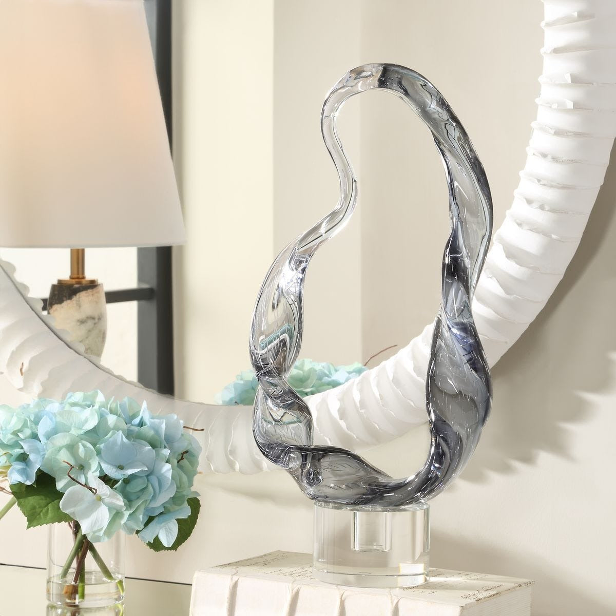 Luminous Twist Glass Sculpture by Uttermost