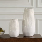 Echo Ridge White Vases Set of 2 by Uttermost