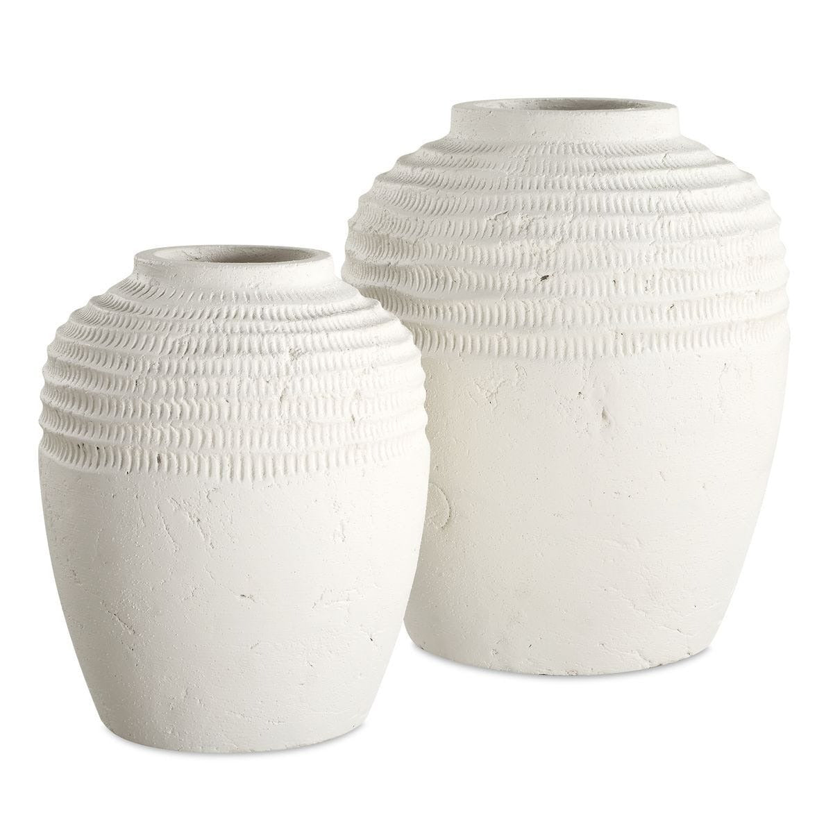 Luna Ridge White Ceramic Vases Set of 2 by Uttermost