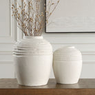 Luna Ridge White Ceramic Vases Set of 2 by Uttermost