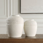 Luna Ridge White Ceramic Vases Set of 2 by Uttermost