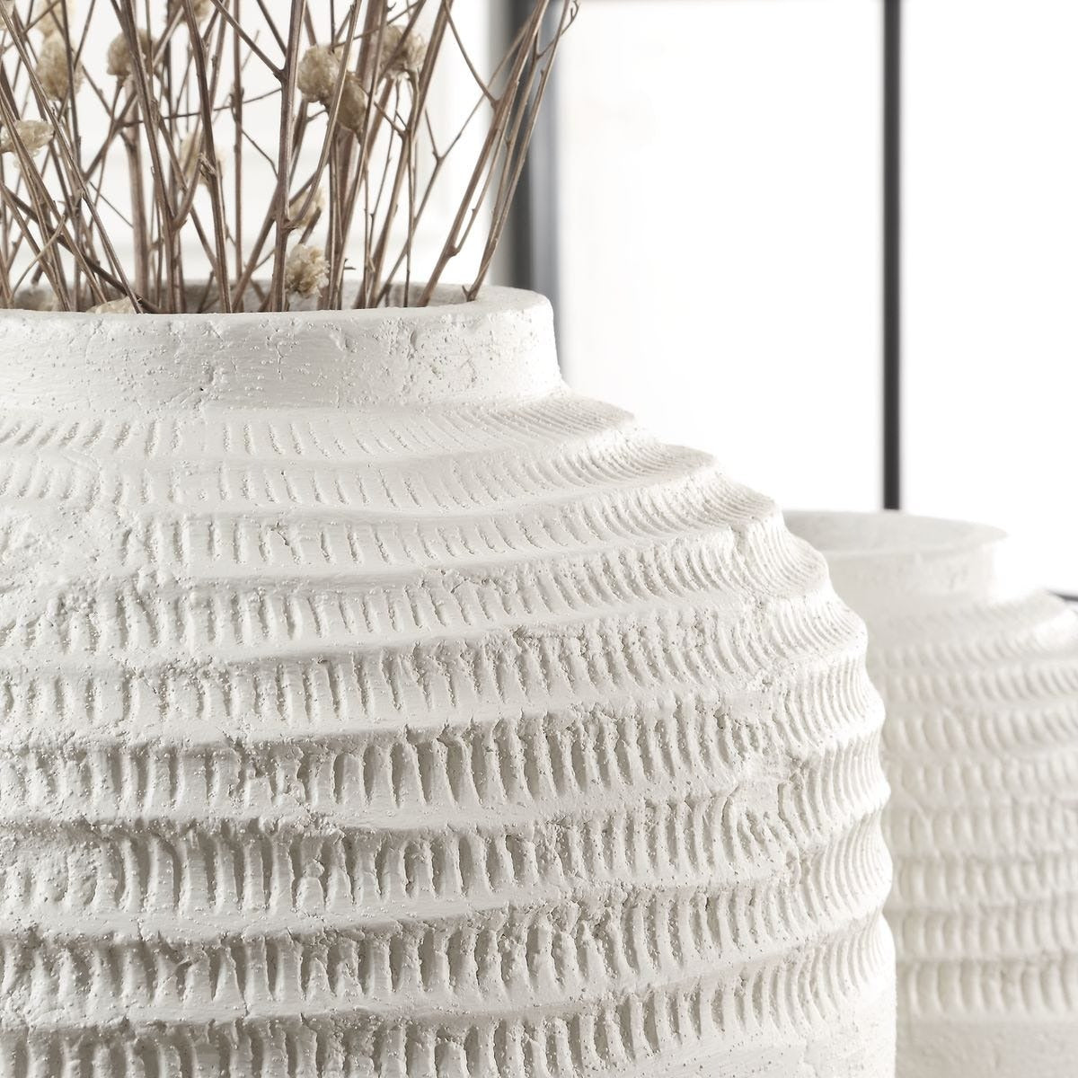 Luna Ridge White Ceramic Vases Set of 2 by Uttermost