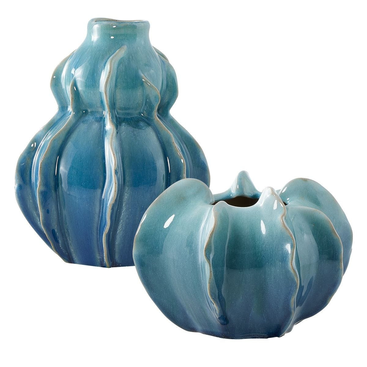 Ocean Wave Outdoor Glazed Vases - Set of 2 by Uttermost