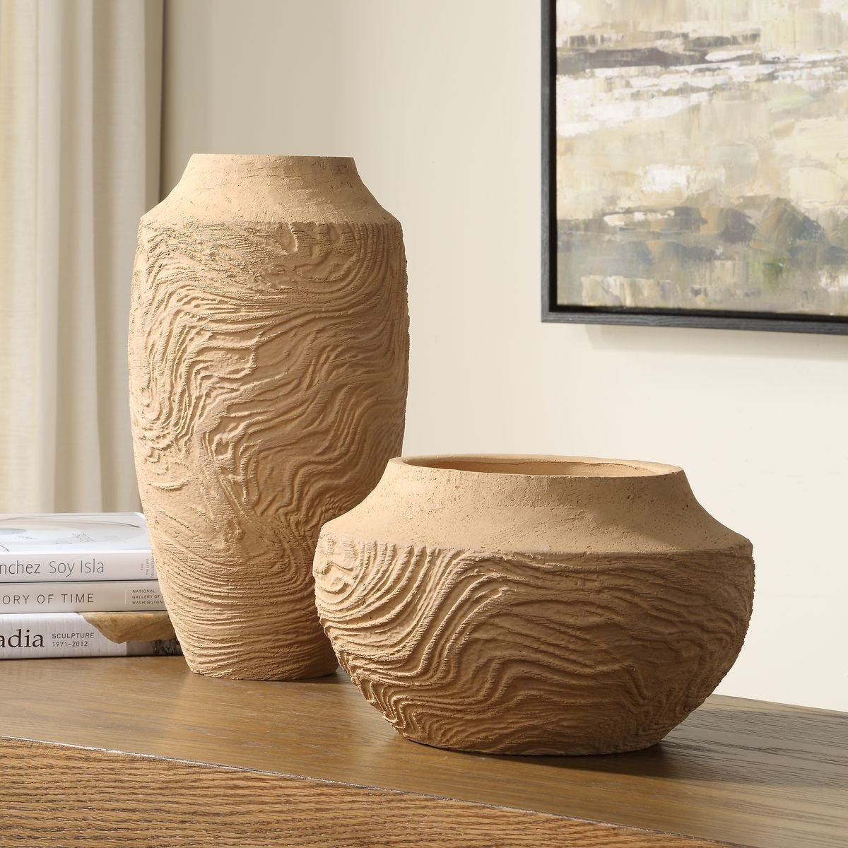 Sandstone Flow Small Terracotta Vase by Uttermost