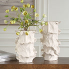 Ripple Crest White Vases Set of 2 by Uttermost