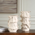 Ripple Crest White Vases Set of 2 by Uttermost