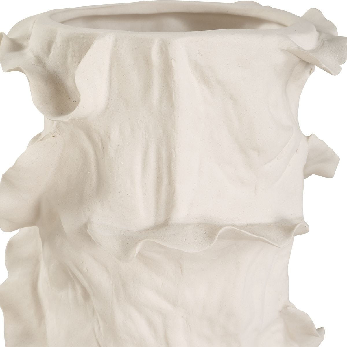 Ripple Crest White Vases Set of 2 by Uttermost