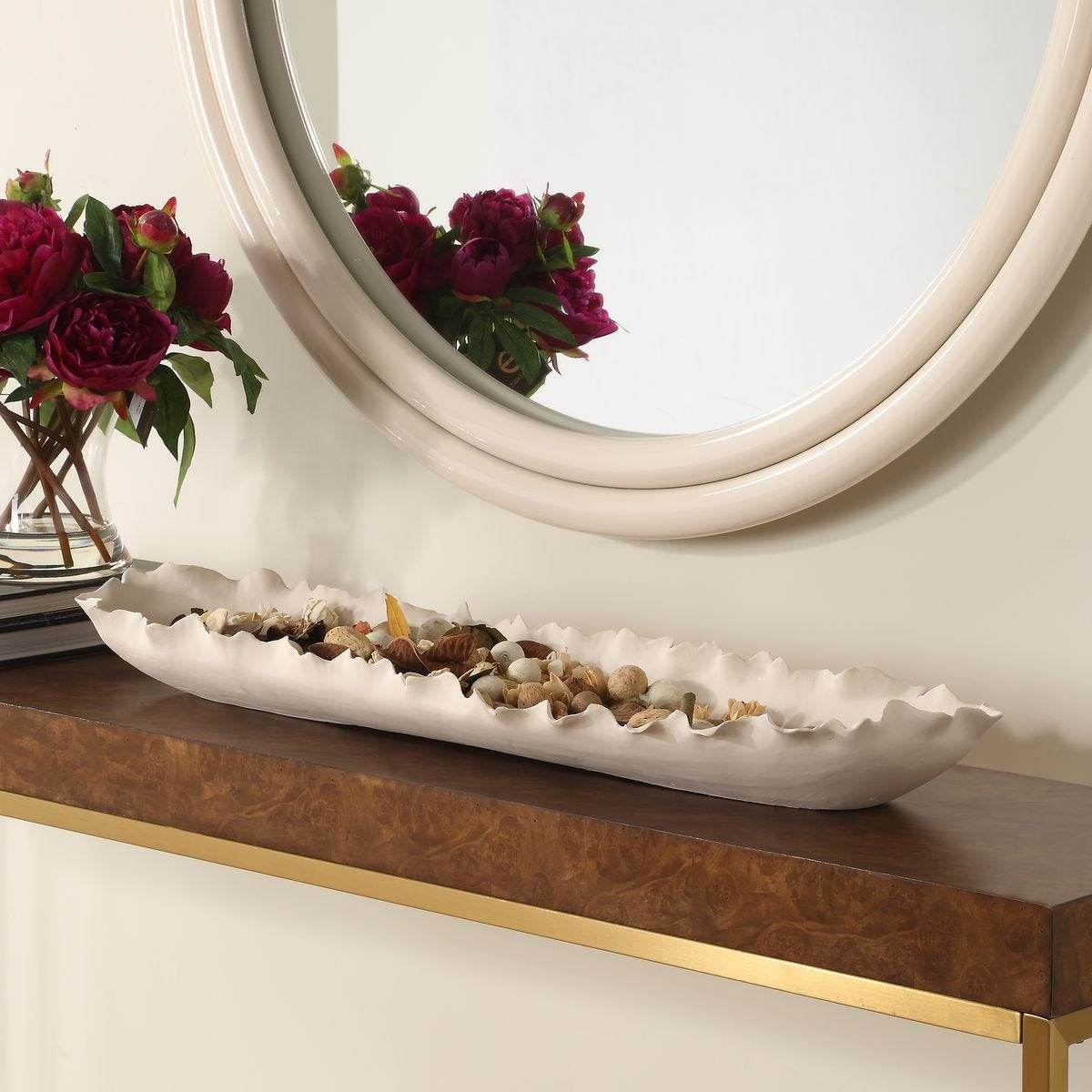 Ripple Crest White Bowl by Uttermost